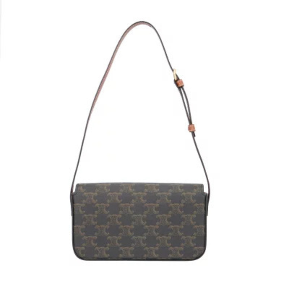 Celine Claude Triomphe Shoulder Bag Canvas Black - Picture 3 of 6